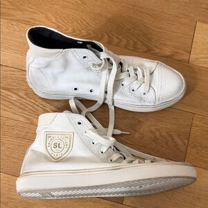 Saint Laurent Cream High-Top Sneakers